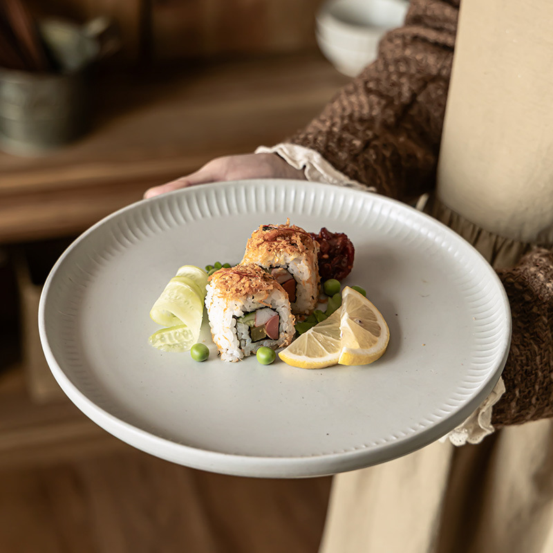 Retro simple plato de cerámica de color sólido plato de platos al por mayor