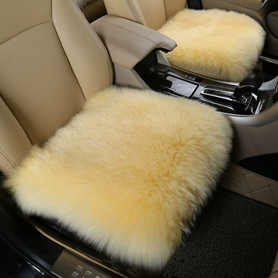 Car Seat Cushion, Wool pad - standard-beige