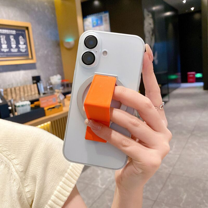 レザーリストバンドアルミニウム合金デスクトップ携帯電話ホルダー折りたたみ磁気サポートスタンド Apple Huawei Xiaomi Android テーブルに適しています|undefined