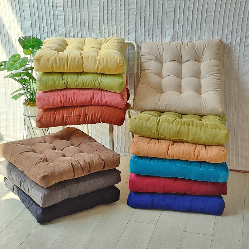 Cross-Border Hot-Selling Corduroy Square Cushion Large Thickened Cushion Meditation Cushion Warm and Soft Living Room Tatami Mat