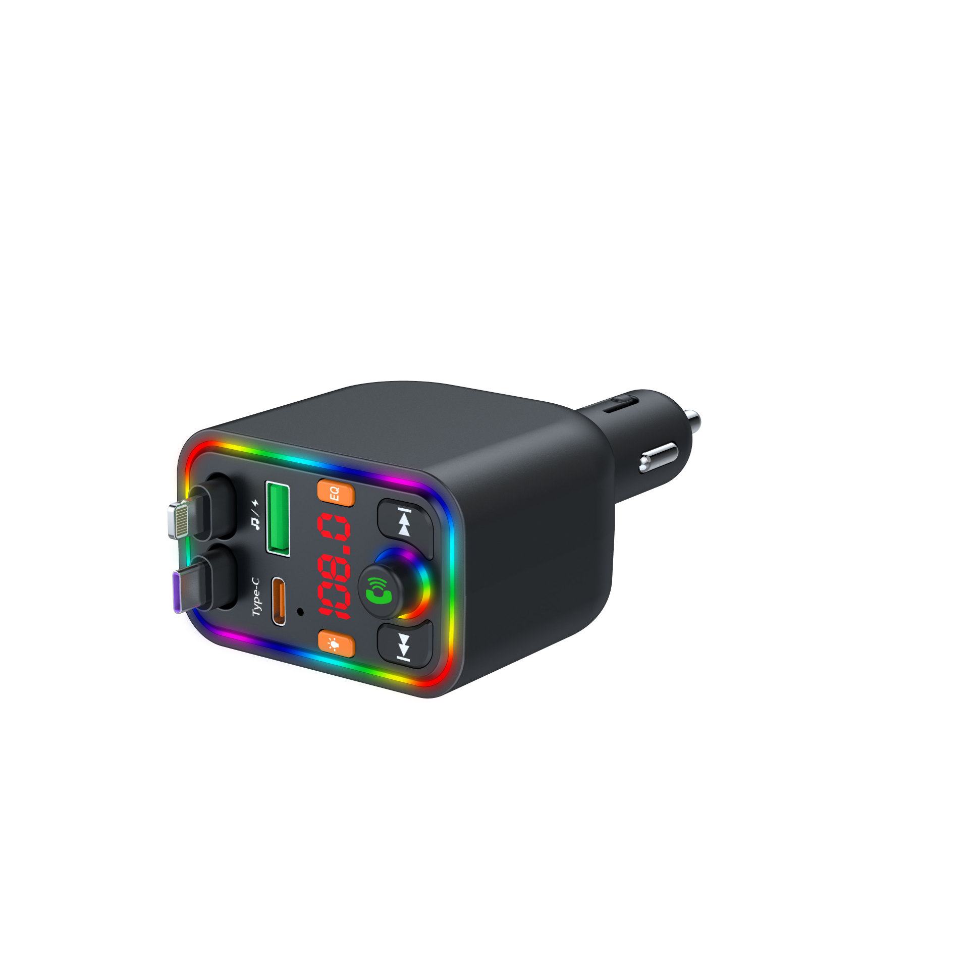 Ebay Cross-Border Factory Supply Car Bluetooth Receiver Supports Lossless Music Playback Car Mobile Phone Fast Charging