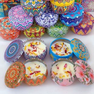 Cross-border dried flowers aromatherapy candles large cans of soy wax hand gift birthday gift flowers fragrance aromatherapy candles wholesale