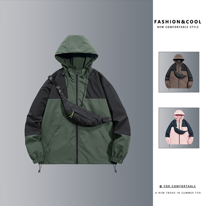 2023 autumn outdoor jacket windproof waterproof outdoor mountaineering clothing breathable hooded handsome all-match fashion brand jacket
