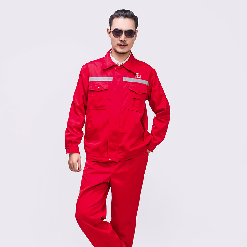 Sinopec 石油綿作業服メンズ春と秋の純綿耐摩耗性厚みのある自動車修理服工場エンジニアリング溶接服|undefined