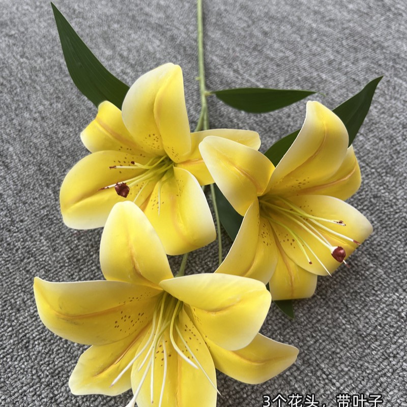 Nueva fábrica de flores artificiales de la boda amarillo leche amarillo limón amarillo fresco al aire libre Salón de la boda decoración flor falsa al por mayor