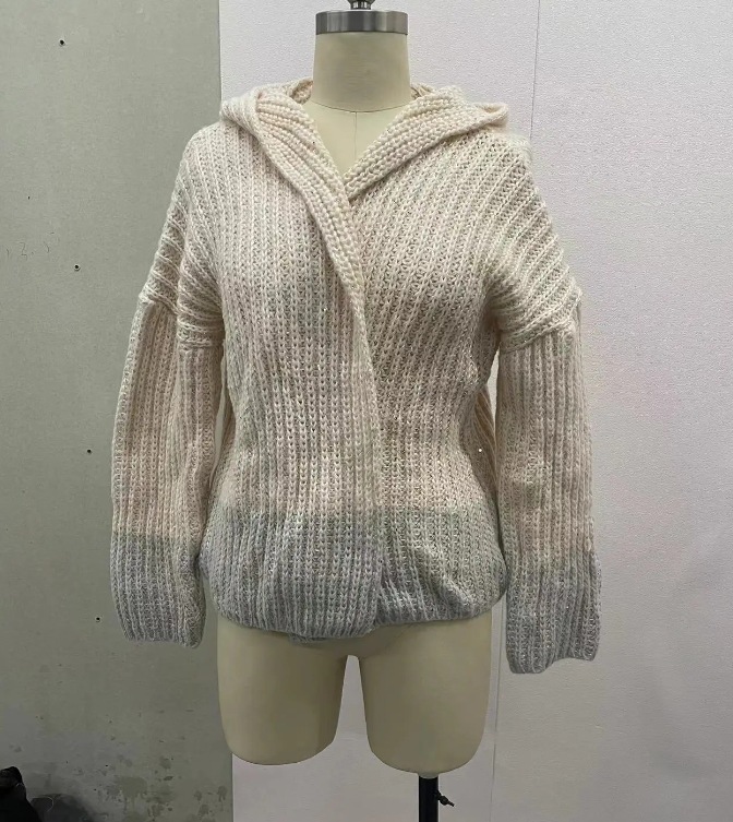 2023 otoño e invierno europeo y americano Amazon transfronterizo Comercio exterior nuevo de alto grado elegante Chanel estilo cómodo lentejuelas suéter con cuello en V