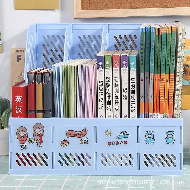 4개의 그리드 하늘색 스트립 모양