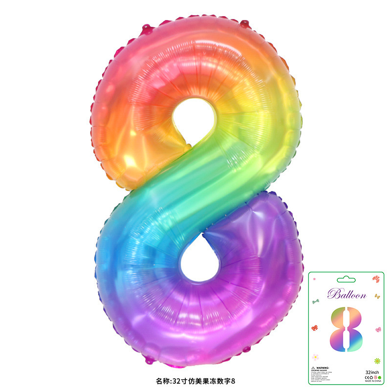 32寸卡装美版数字0到9气球儿童生日派对装饰婚庆婚房布置数字气球|undefined