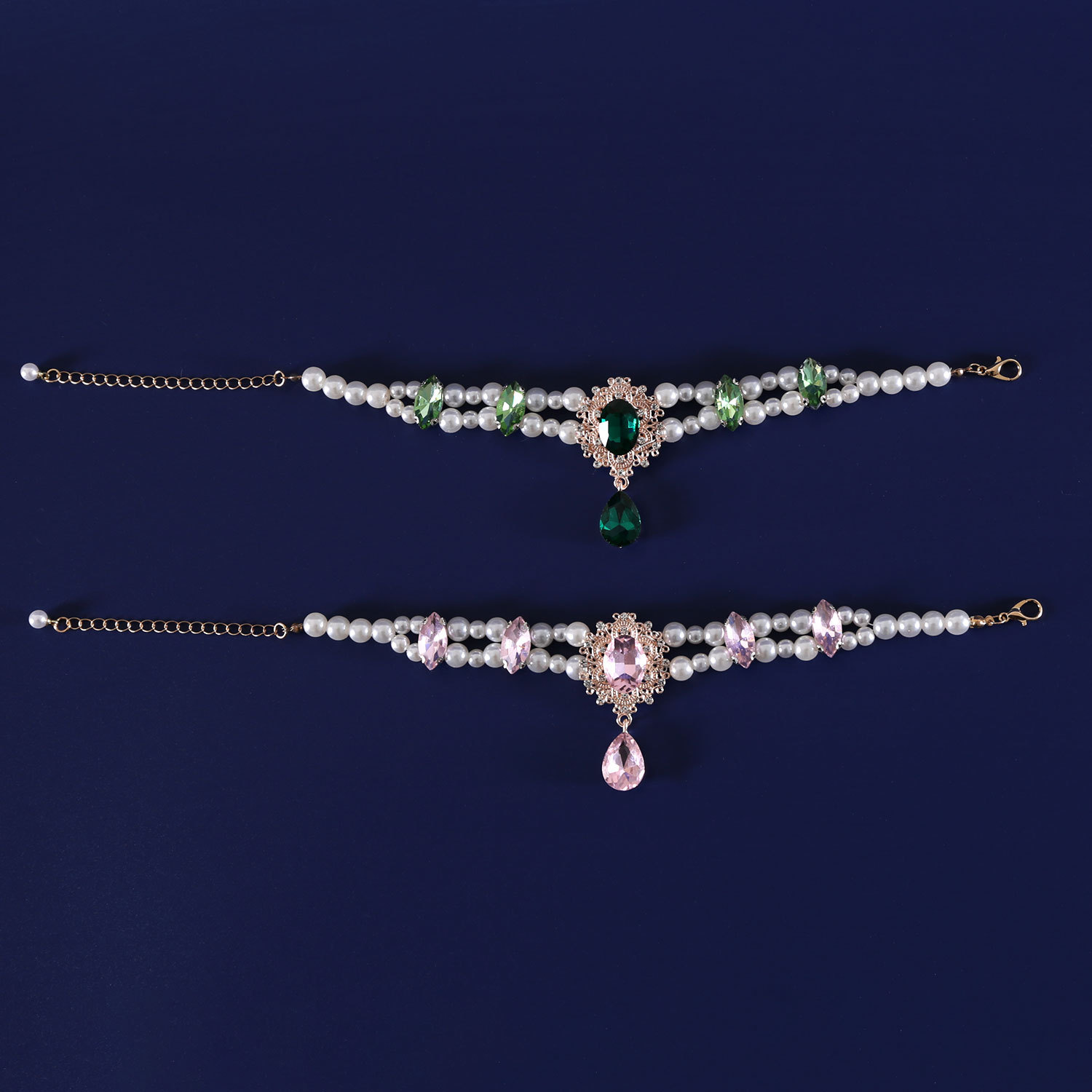 Collar de perlas para mascotas colgantes de cristal gemas perros perros joyas para mascotas vestidos accesorios de fotografía