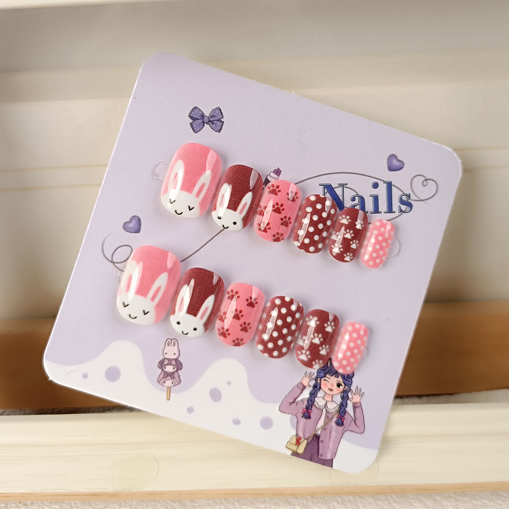 10 piezas de uñas para niños adolescentes, uñas para adolescentes lindas, uñas para niños de 12 - 18 años de edad