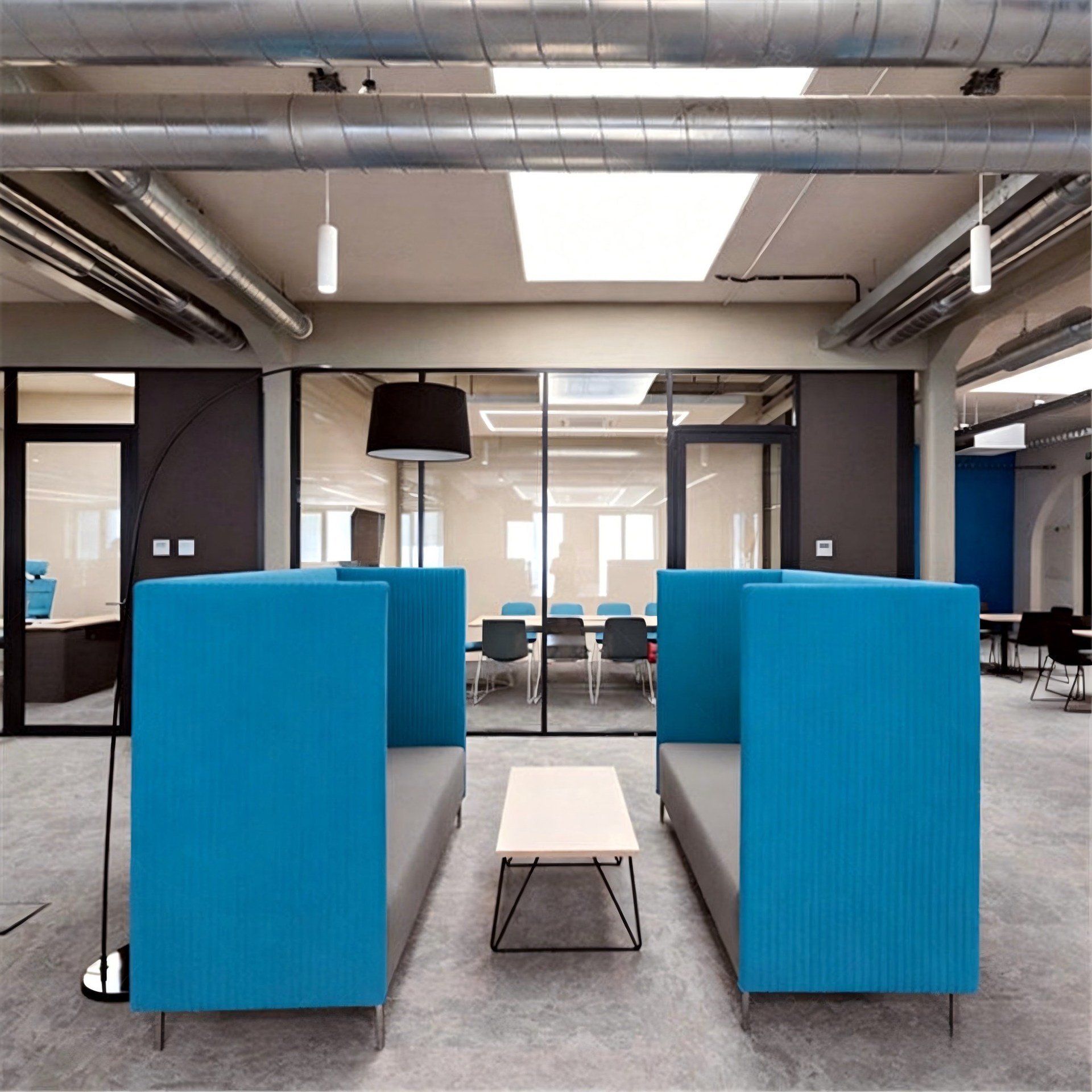Nordic-style office high-back booth sofa set for dining room, rest area, reception, and private discussions