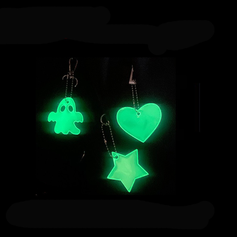 Luminous pendant self-luminous star highlight reflective pendant luminous ribbon love small jewelry pendant keychain Luminous pendant self-luminous star highlight reflective pendant luminous ribbon love small jewelry pendant keychain