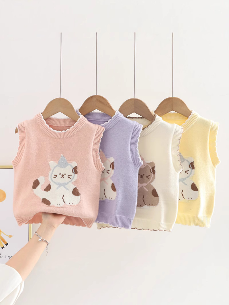 Primavera y otoño chaleco para bebé chaleco chaleco para niña chaleco de lana para bebé chaleco de punto chaleco para uso exterior chaleco todo fósforo
