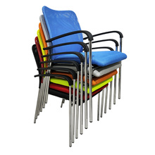 新款办公室培训椅金属脚简约透气网布家用舒服靠背椅职员会议椅子