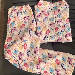 超可爱！小马宝莉A类全棉双层纱翻领可爱卡通睡衣宽松居家服遛弯