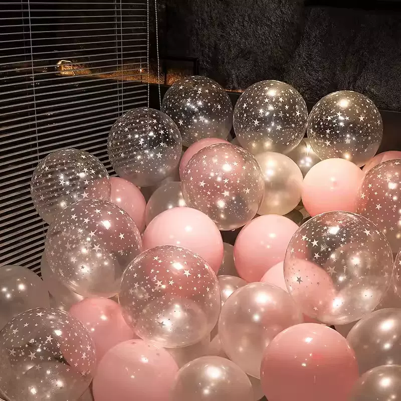 满天星透明印花气球生日派对表白婚礼庆婚房结婚装饰场景布置气球