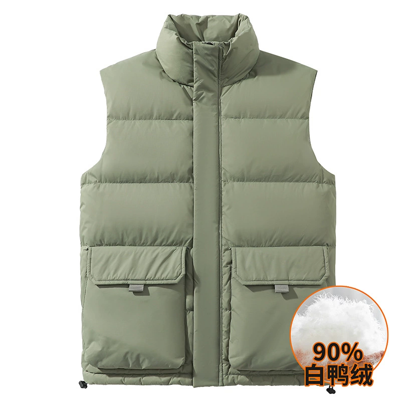 Keep warm vest with down for men and women, down jacket sleevless