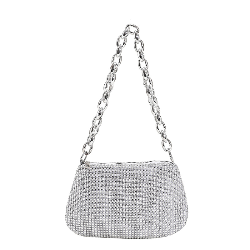 Transfronterizo de fábrica al por mayor bolsa de diamantes de imitación 2023 nuevo bolso de moda de las axilas hombro crossbody bolso de las mujeres pequeño bolso