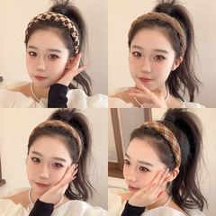 奶咖色法式美拉德發箍女2023新款高端高顱頂百搭發旅頭箍復古髮飾