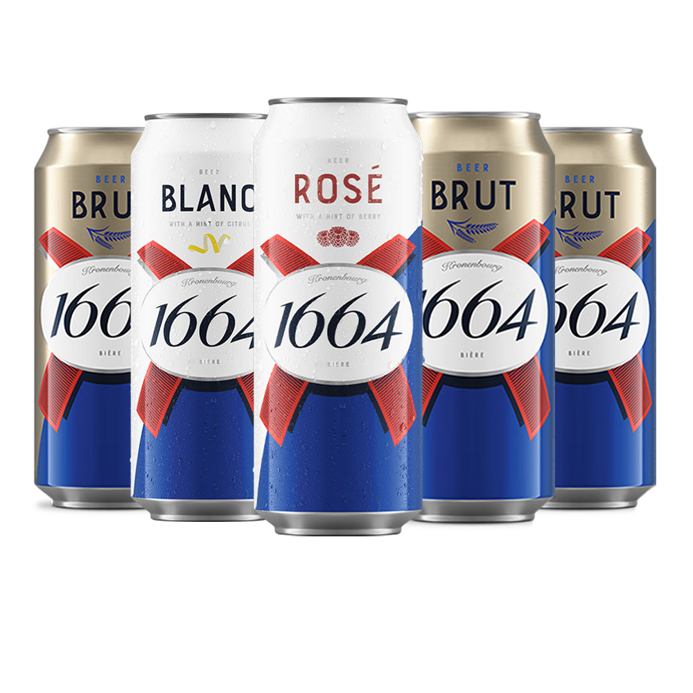法式1664啤酒多口味500ml罐装整箱嘉士伯