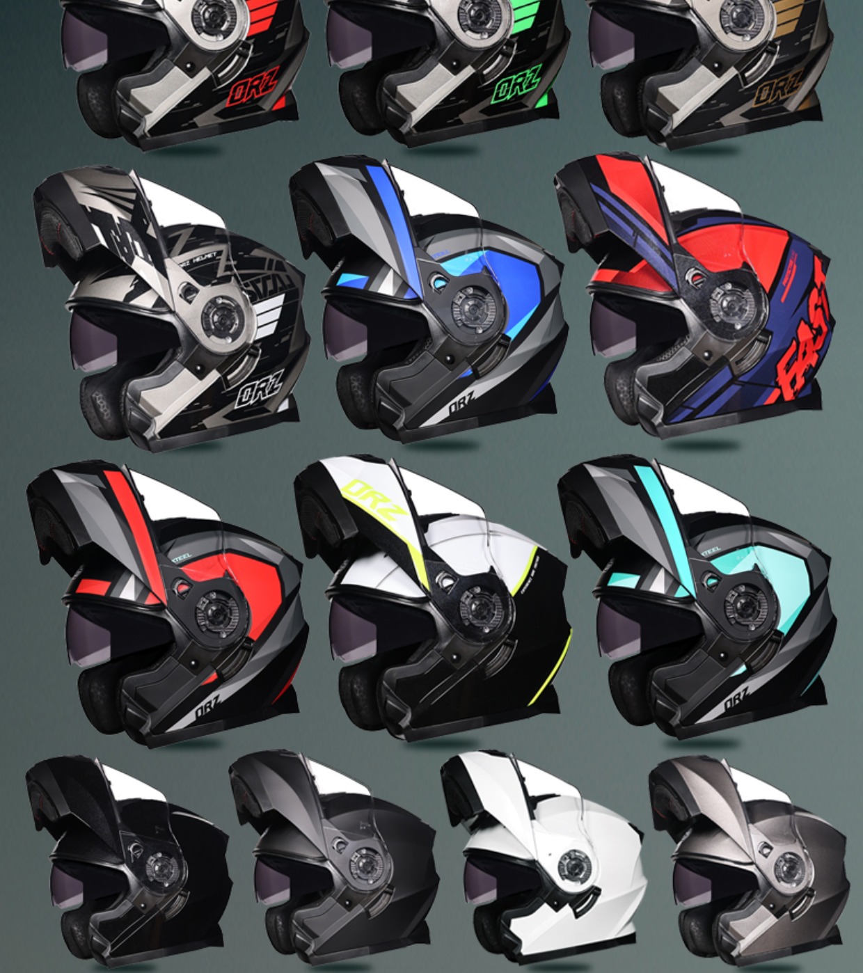 Orz Motorcycle Flip-Up Helmet Bluetooth Men Women Full/Half Face