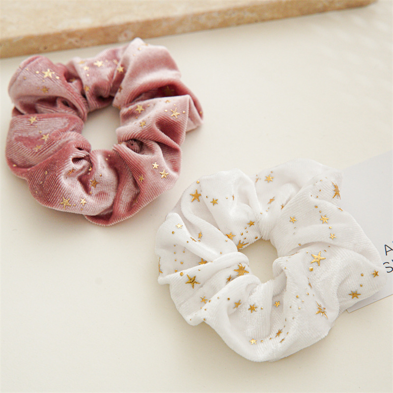 30g Weight Hair Tie Hair Accessories Type 1 Piece Quantity Holiday, Festival Occasion Flannel Material Star Pattern Women's Gender Simple Style, Classic Style Style Women's Simple Style Classic Style Star Flannel Hair Tie 5