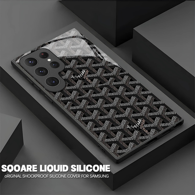 Trendy Brand Goya Dog Tooth Samsung S20 Ultra Tempered Glass Case Galaxy S25 Classic Black Phone Case