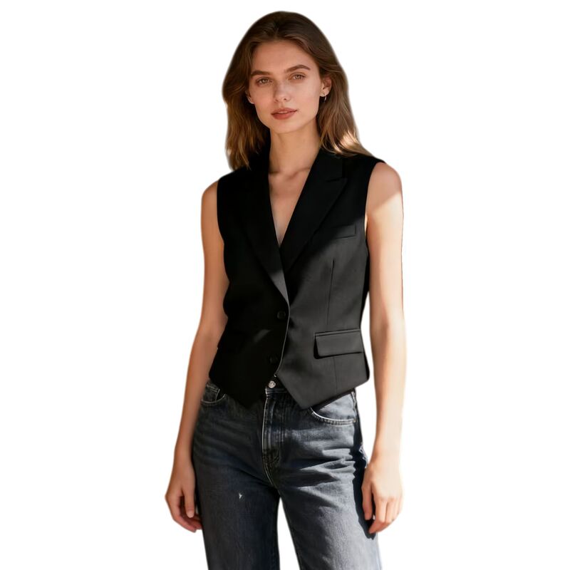 Cross-Border Foreign Trade Blazer Women's Elegant Casual Sexy Fashion Versatile Amazon Popular Suit Vest