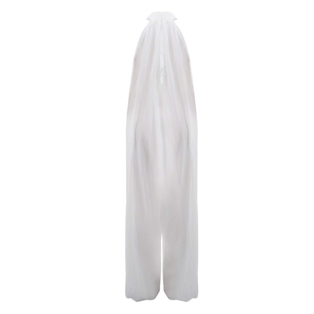 350g Weight Full Length Pants Length Polyester, Chiffon Fabric Type Mid Waist Waist Line Jumpsuits Pants Type Inelastic Elasticity Holiday, Family Gathering, Tea Party Occasion Loose Fit Type Solid Color Pattern Summer, Spring Season Women's Gender Simple Style, Classic Style Style Women's Holiday Family Gathering Tea Party Simple Style Classic Style Solid Color Full Length Jumpsuits 30