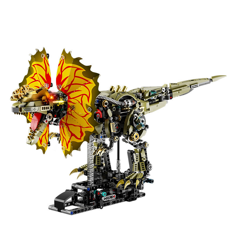 Mei y 13101 maquinaria doble corona dragón bloque de construcción enlace pequeño juguete de ensamblaje de partículas con luces para niños regalo puzzle