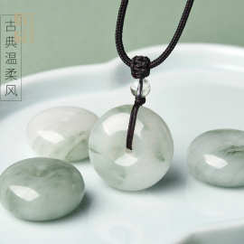 新疆天然天山翠平安扣吊坠男女通款平安扣高端精致款男款女款挂坠