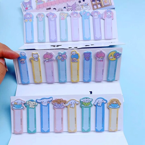 Cute cartoon Kurome ins girly heart note paper Japanese creative DIY bookmark note paper long sticky note