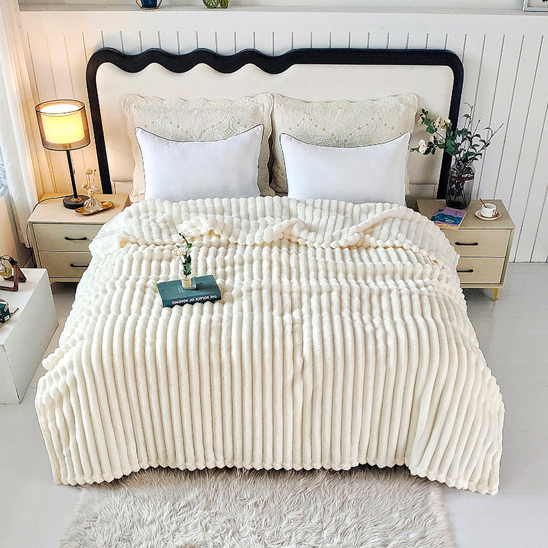 Transfronterizo nuevo Amazon 4 cm de estilo nórdico tira de lana de conejo mantas de peluche aire acondicionado hogar siesta mantas de comercio exterior