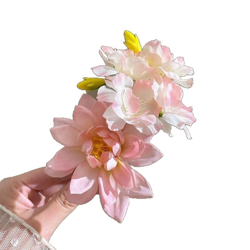 夏季百搭花朵发夹女高级感海边拍照氛围感神器发卡侧边夹发饰头饰|undefined