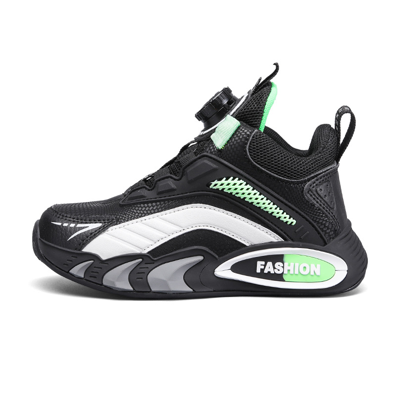 Ligero transpirable y cómodo de moda para niñas zapatos deportivos de botón giratorio casuales para niños zapatos de malla para niños grandes