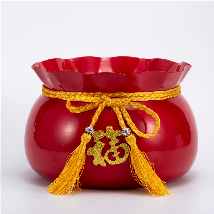 Металлическое железное ведро Объятие ведро Ведро в канун Нового года Фестивальное ведро Праздничные декоративные украшения Цветочное ведро