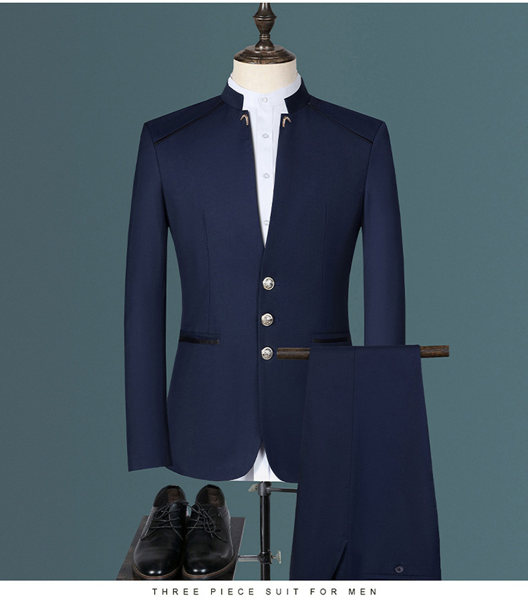 Herr slim fit kostym set för bröllop och formella tillfällen_voghion.com