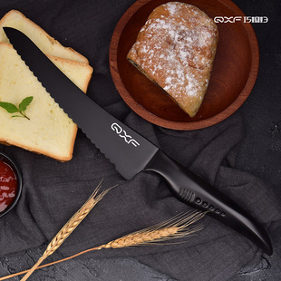 Yangjiang Qiao Daughter-In-Law Bread Knife Black Shark Series Bread Knife Serrated Knife Gift High-End Knife Yangjiang Gift Knife
