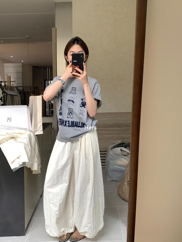 hers一勺甜女装批发秋简约博主日常休闲轻运动感速干气球休闲裤女|undefined