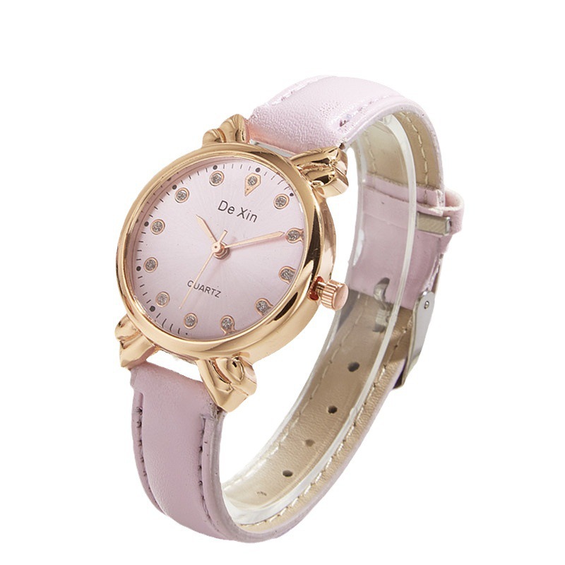 Cross-border popular casual ins redondo pequeño dial de cuarzo reloj de mujer de moda todo-fósforo de moda estudiante reloj de mujer