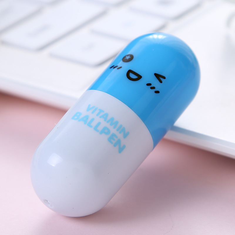 新しいミニスマイリーフェイス表現ピルペンクリエイティブ伸縮カプセルペンパズル学生文具ギフト在庫卸売|undefined