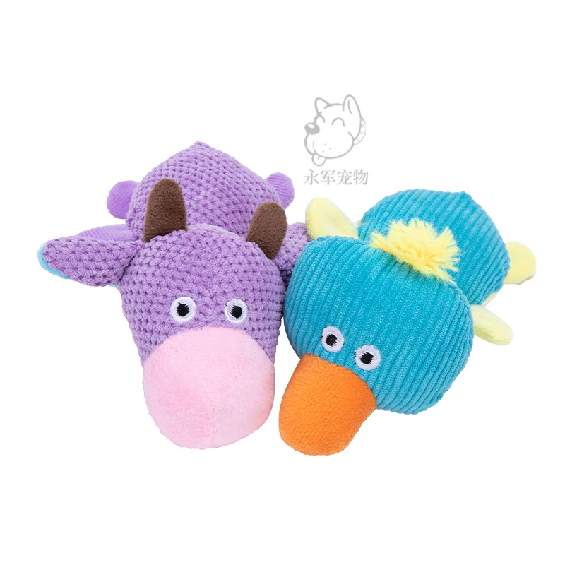 Оптовая продажа интерактивных игрушек для собак Amazon: плюшевый ананас со звуком, для мелких собак, для жевания, чистки зубов