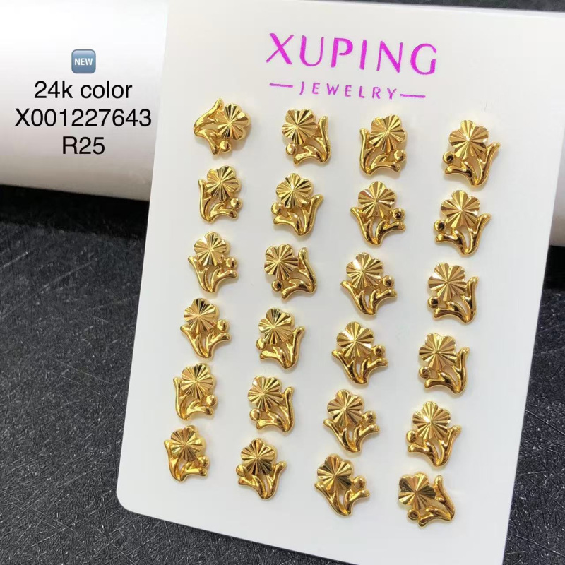 Xuping joyería 5D espejo panal de miel escama de dragón pendientes de moda geometría amor amor mariposa pendientes de orejas