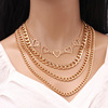 Accessory hip-hop style, set, chain heart-shaped, necklace, European style, simple and elegant design