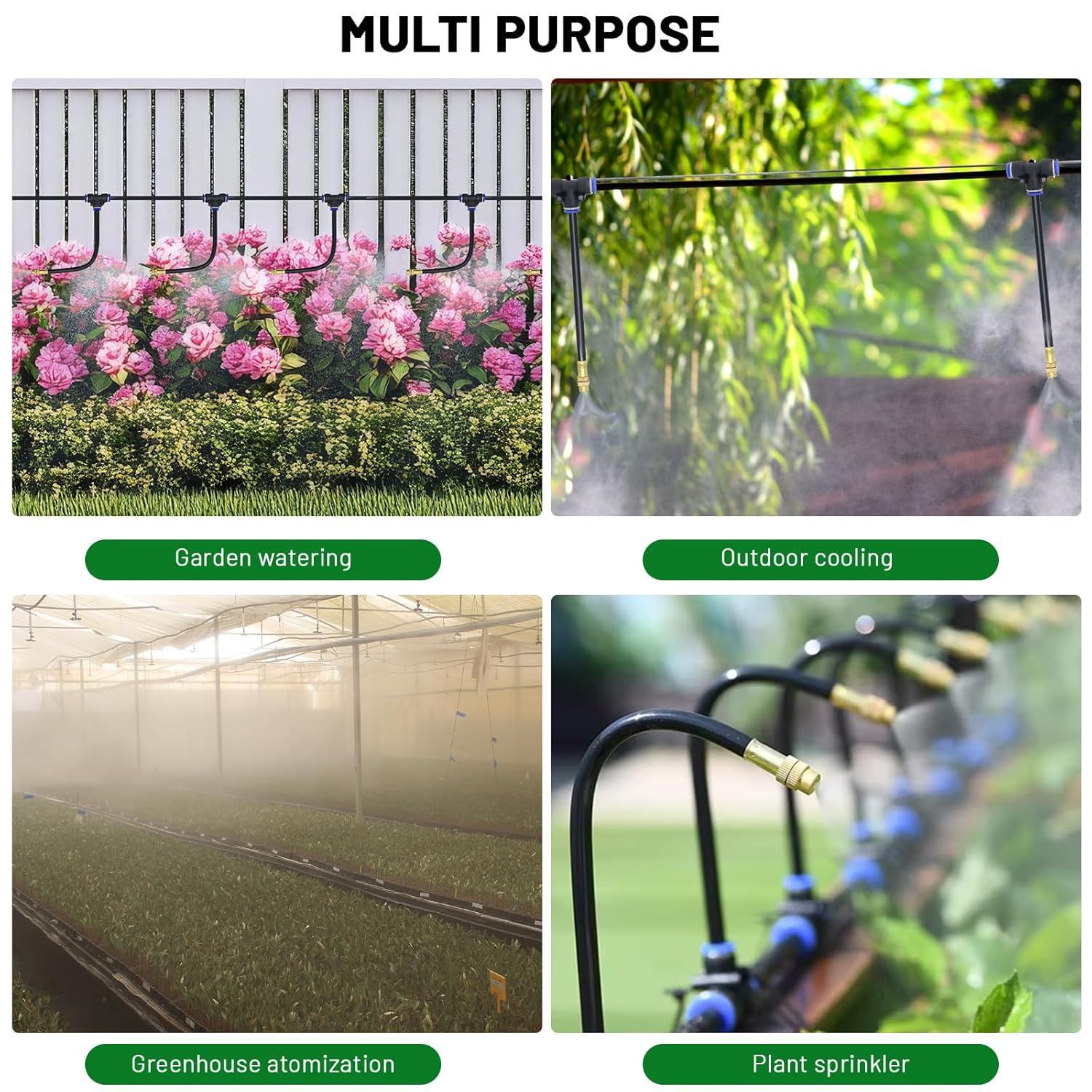 Irrigatore universale automatico per fiori, dispositivo di irrigazione a microirrigazione regolabile, raffreddamento e umidificazione, con spina rapida._voghion.com
