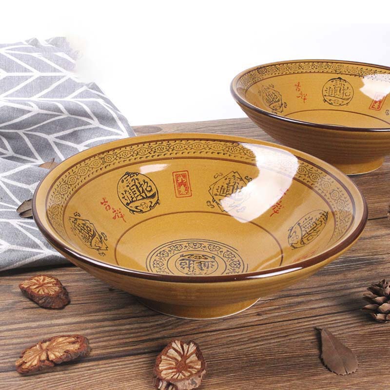 Rural Old-Fashioned Bowl, Old Soil Bowl, Coarse Soil Sand Bowl, Retro Nostalgic Fortune-Making Bowl, Ceramic Bowl, Rice Bowl, Tableware