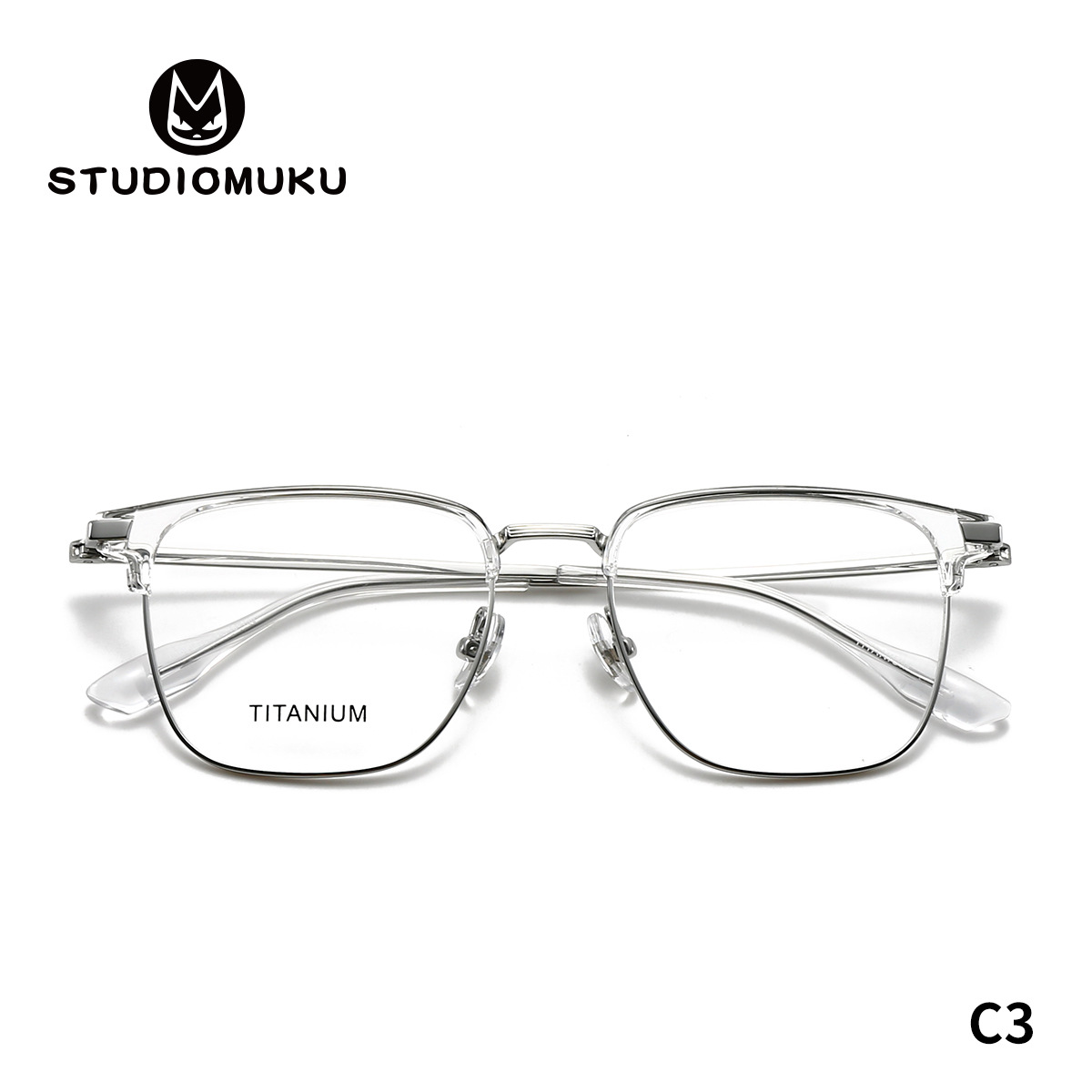 El deportista STUDIOMUKU puede perder un par de cejas cuadradas, montura de gafas, montura de medio marco