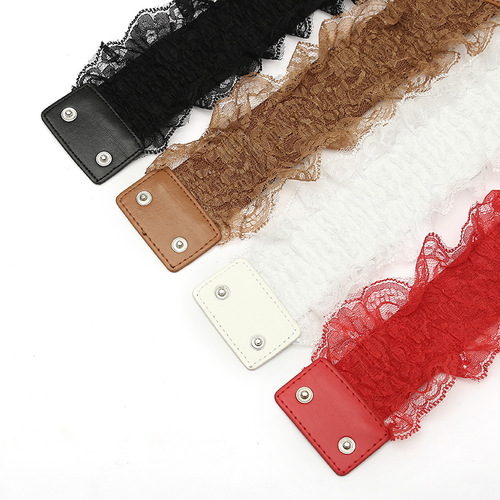 Lace waist belt for women, cute waist slimming belt with skirt, retro temperament, elastic elastic girdle for women