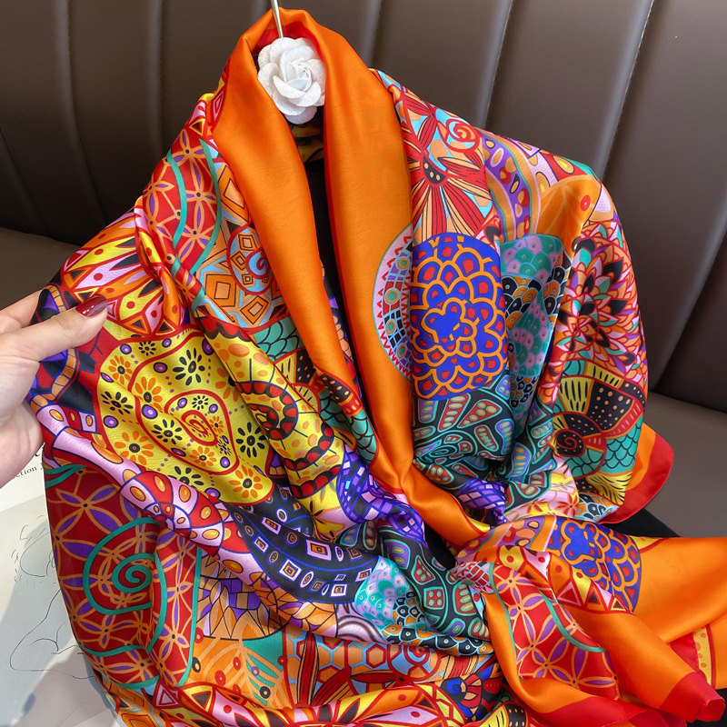 Sunscreen silk scarf for women spring an...