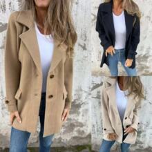 �羳�¿�R�d���QJacket Loose Fit Turn-down Collar Casual W